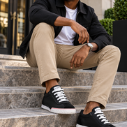 DeLoatch and Company Red String Theory Italian Leather and Suede Sneaker