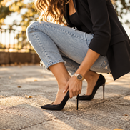 DeLoatch and Company Black Cinderella Heel