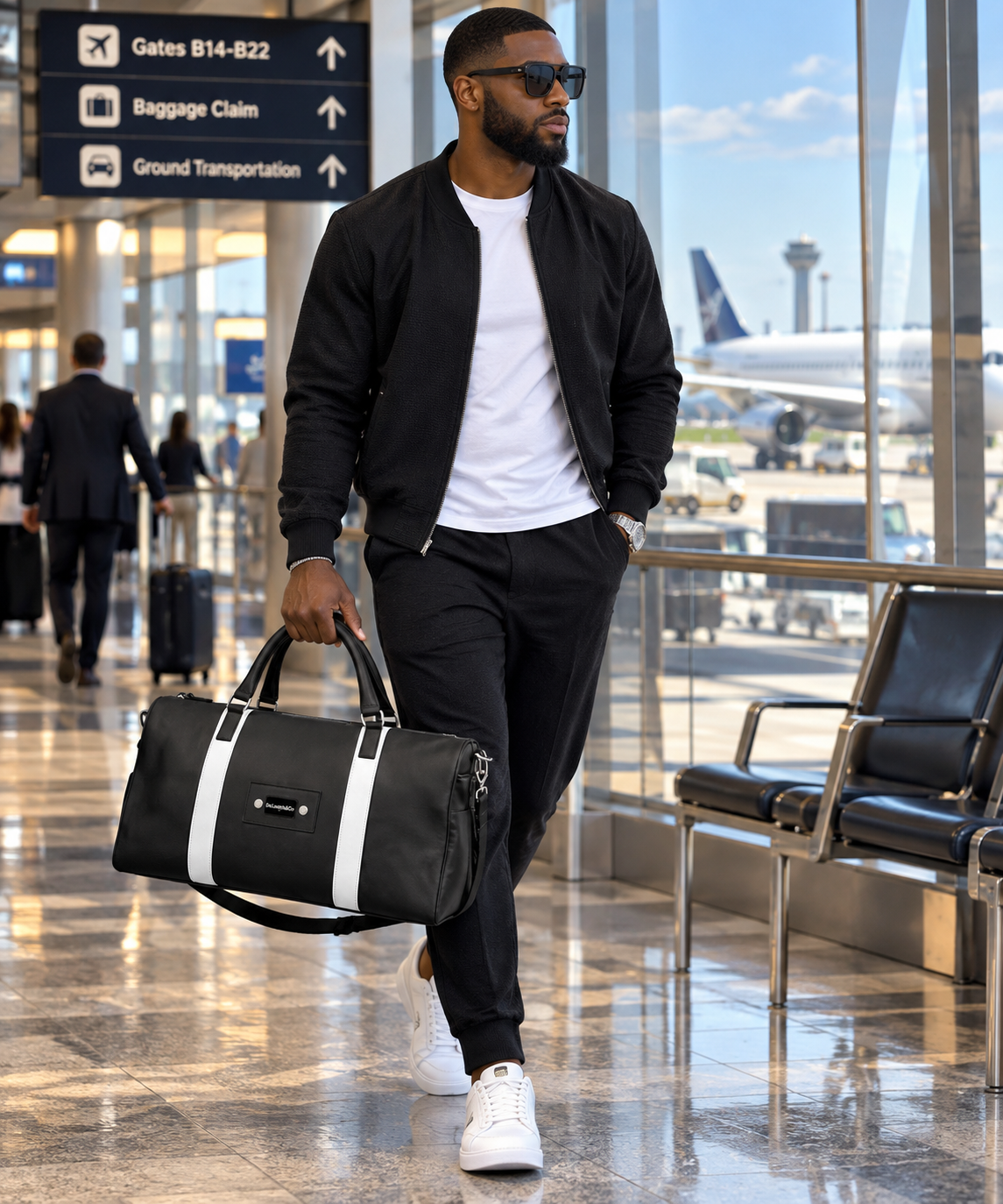 DeLoatch and Company Italian Leather Duffel Bag