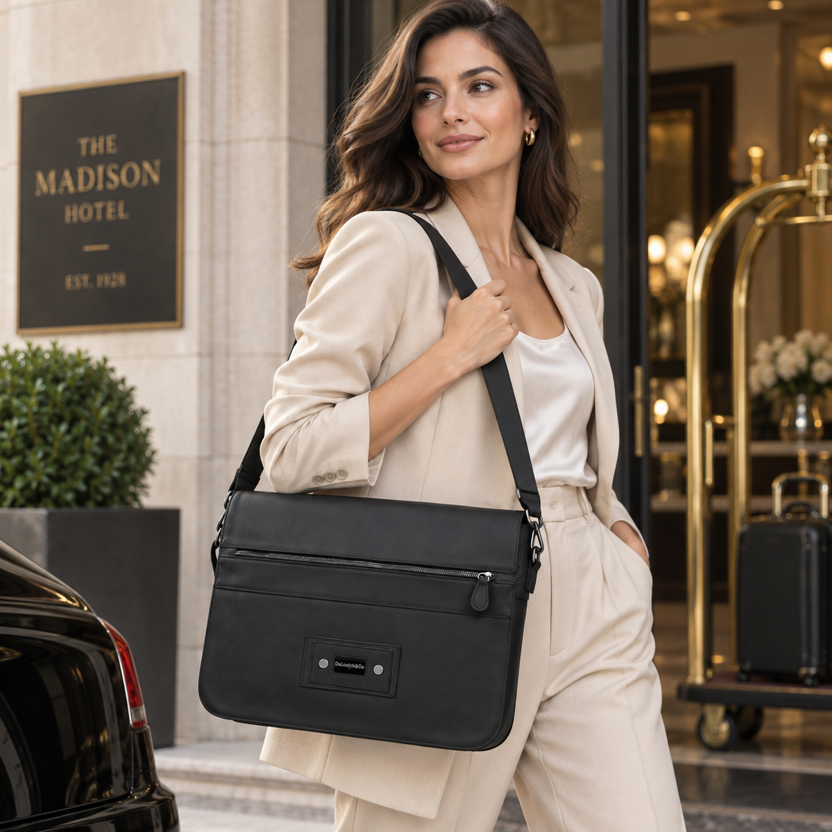 Deloatch and Company Italian Leather Messenger Bag