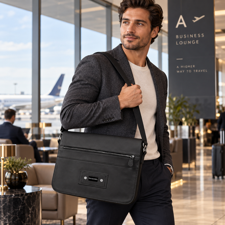 Deloatch and Company Italian Leather Messenger Bag