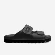 Black Italian Leather Slide