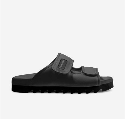 Black Italian Leather Slide