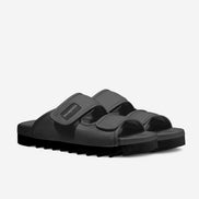 Black Italian Leather Slide