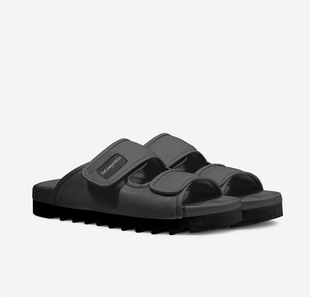 Black Italian Leather Slide