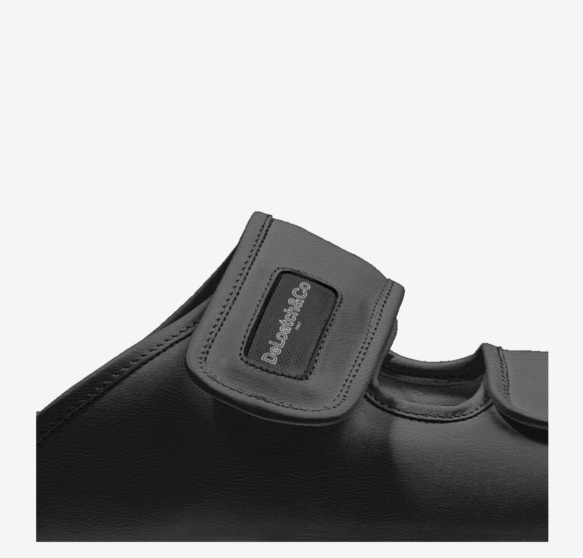 Black Italian Leather Slide