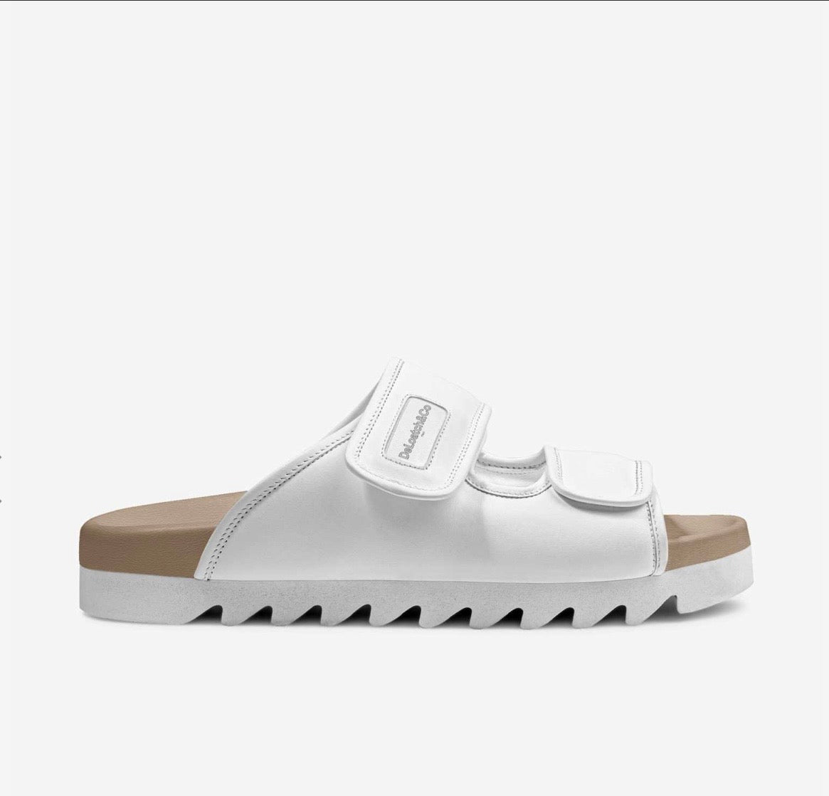 White Italian Leather Slide
