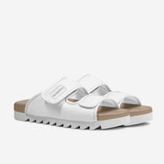 White Italian Leather Slide