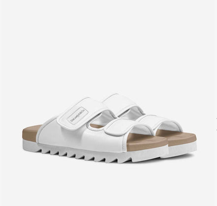 White Italian Leather Slide