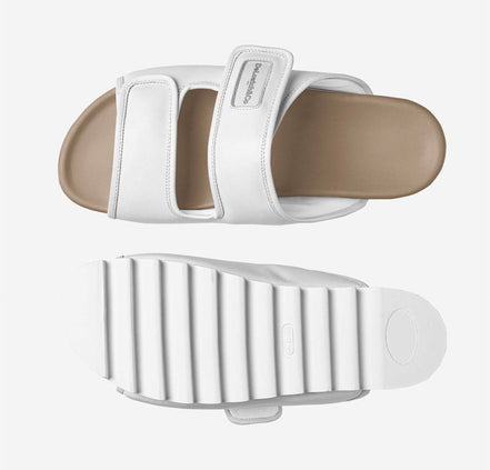 White Italian Leather Slide