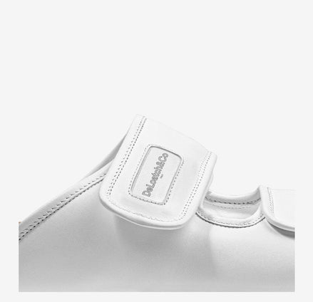 White Italian Leather Slide