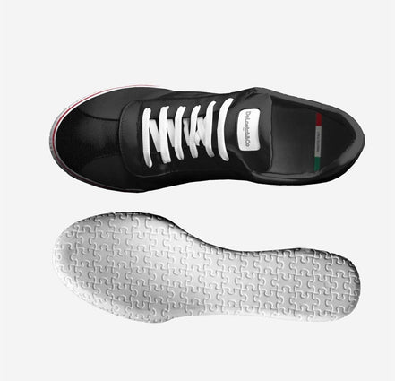 “Red String Theory” Italian Leather and Suede Sneaker