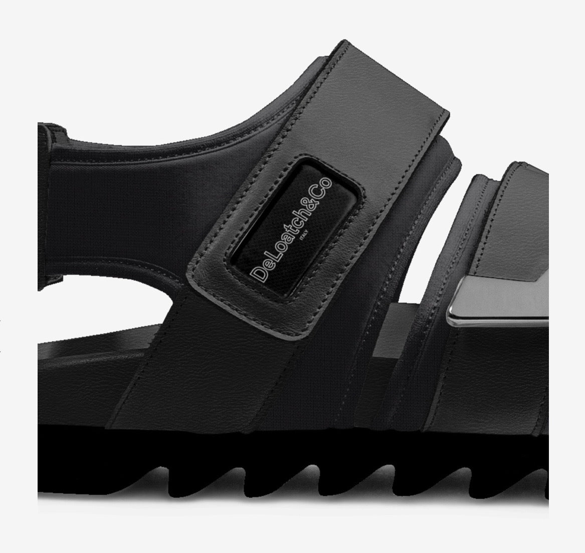 DeLoatch and Company Black Italian Leather Sandal