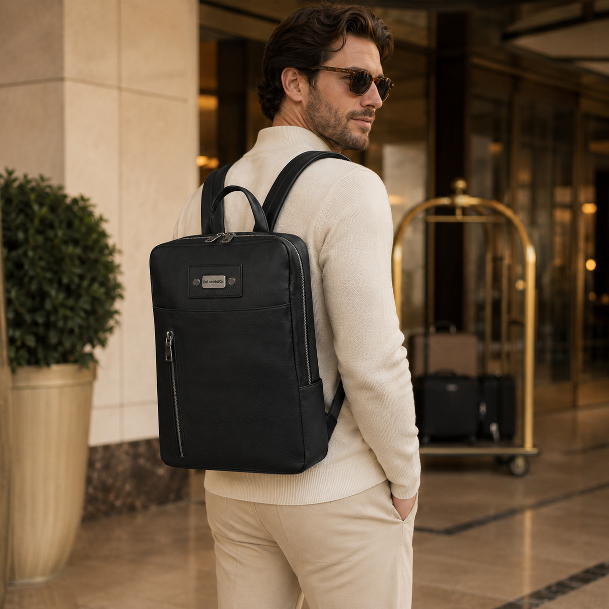 Deloatch and Company Italian Leather Buzz Backpack